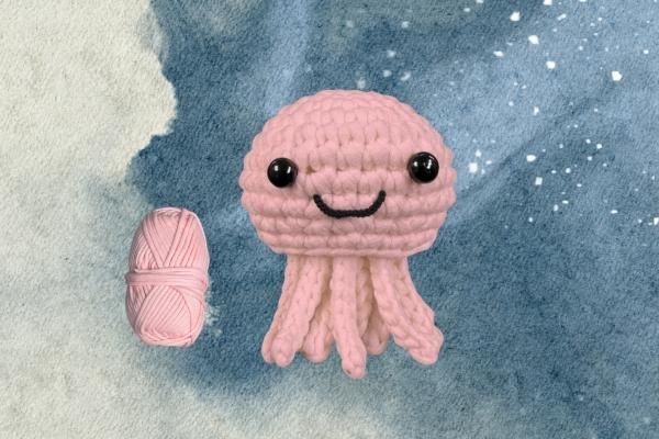 【海底世界】水母盧卡斯|超值影音材料包 - 超優惠❗線上課程+『珊瑚粉』編織材料包(含鉤針)