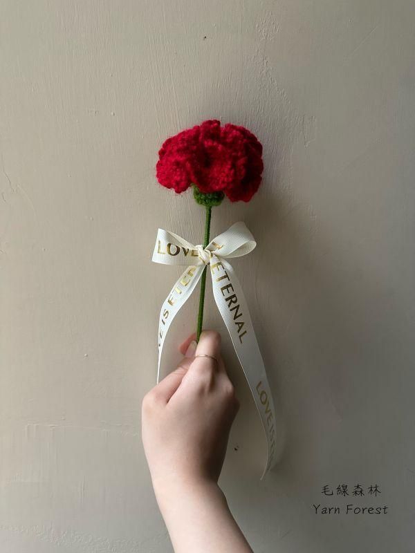 isk-015 Dear Mommy 鉤織花朵康乃馨|超值影音材料包 - 超優惠❗線上課程+單支花朵材料包(玫紅)