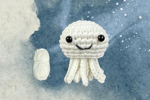 【海底世界】水母盧卡斯|超值影音材料包 - 超優惠❗線上課程+『貝殼白』編織材料包(含鉤針)