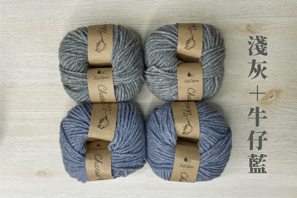 isk-012 條紋貓耳毛線帽|超值影音材料包 - 超優惠❗線上課程+編織材料包(淺灰+牛仔藍)