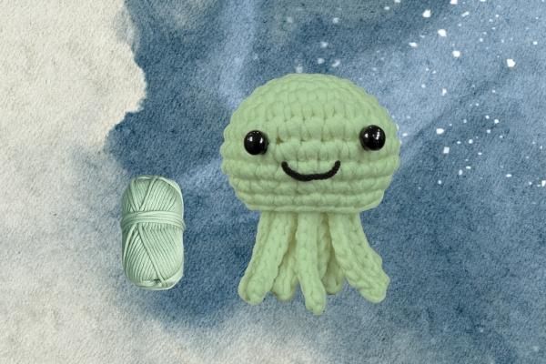 【海底世界】水母盧卡斯|超值影音材料包 - 超優惠❗線上課程+『水草綠』編織材料包(含鉤針)