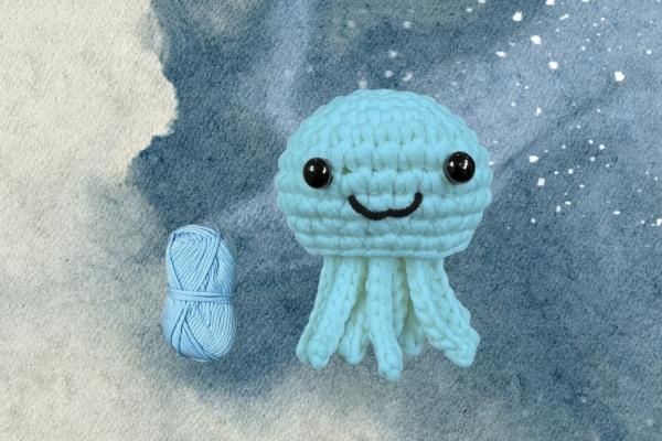 【海底世界】水母盧卡斯|超值影音材料包 - 超優惠❗線上課程+『天空藍』編織材料包(含鉤針)