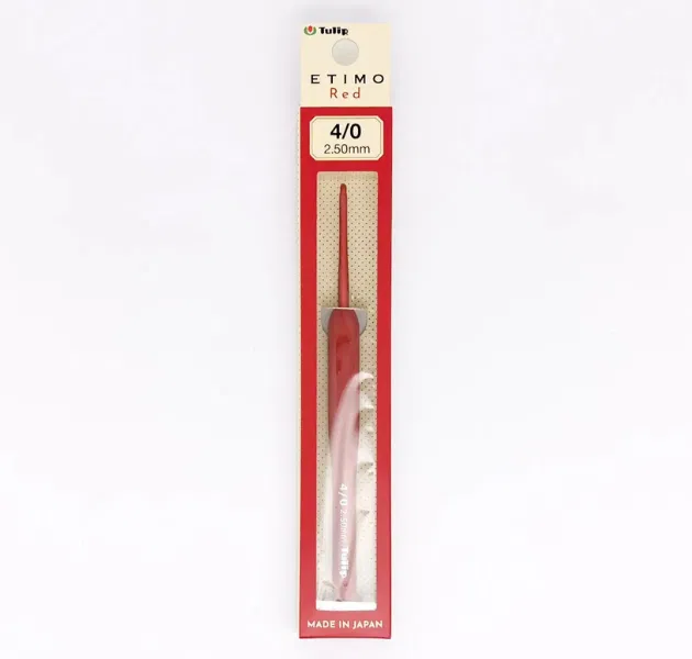 日本廣島TULIP-ETIMO Red 紅色鉤針 4/0 號 (2.5mm) 單支