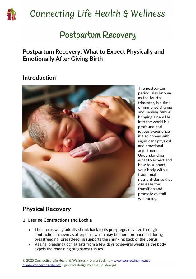 Postpartum Recovery: What to expect physically and emotionally after giving birth.