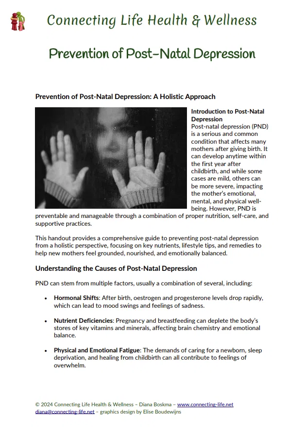 Prevention of Post-Natal Depression