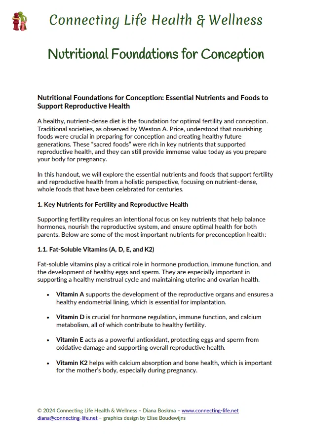 Nutritional Foundations for Conception