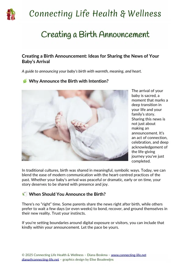Creating a Birth Announcement