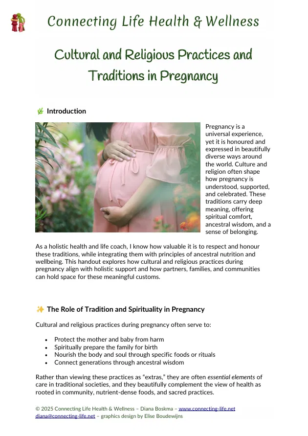 Cultural and Religious Practices and Traditions in Pregnancy