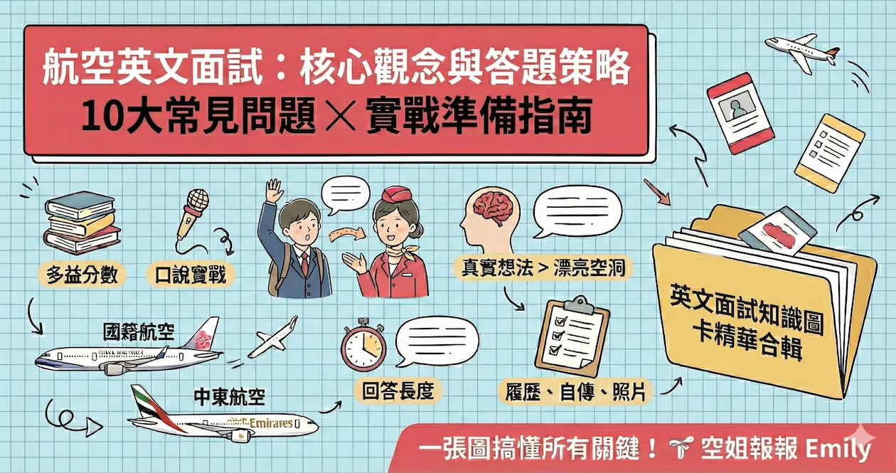 【免費下載】航空英文面試：核心觀念與答題策略 知識圖卡精華合輯
