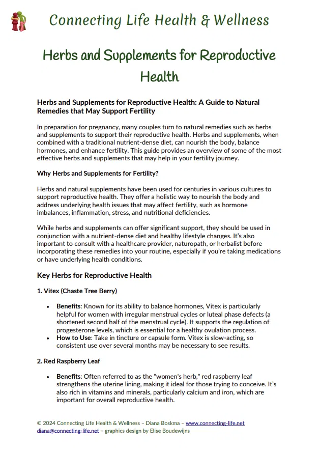 Herbs and Supplements for Reproductive Health