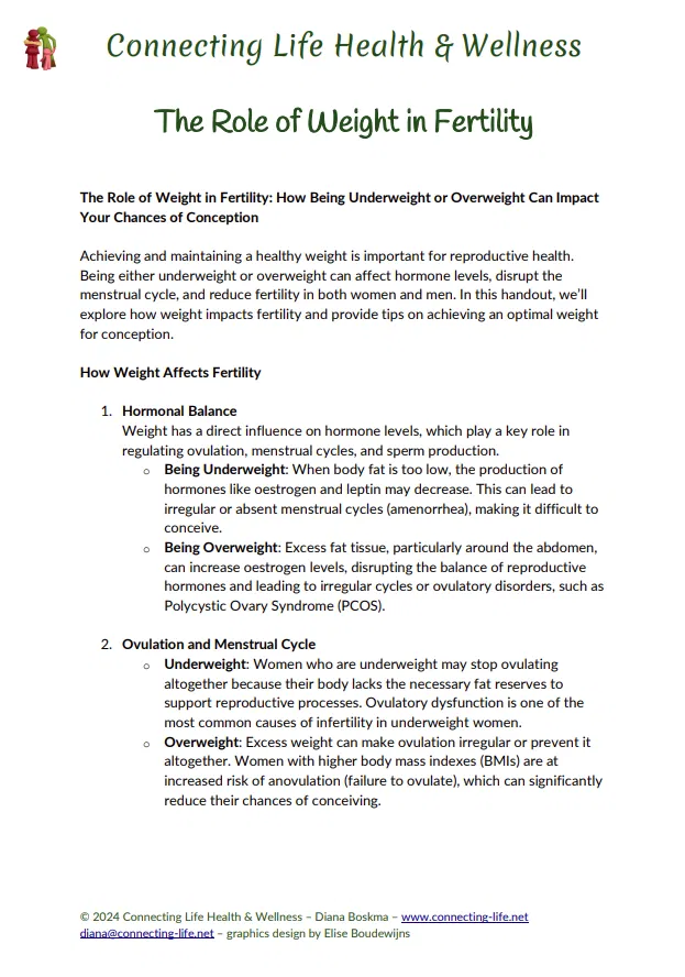 The Role of Weight in Fertility