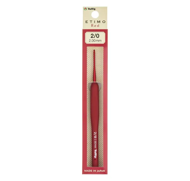 日本廣島TULIP-ETIMO Red 紅色鉤針 2/0 號 (2.0mm) 單支