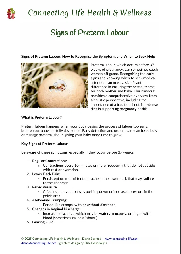 Signs of Preterm Labour