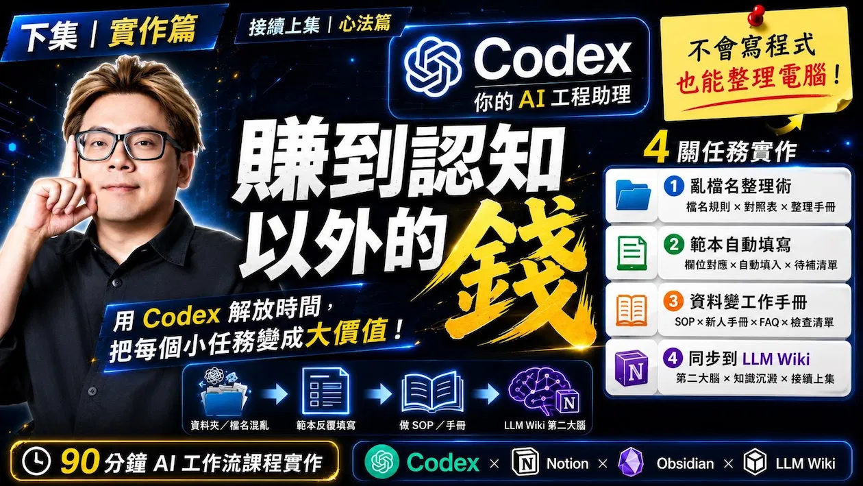 賺到認知以外的錢:用 Codex 處理電腦裡那些重複、瑣碎、每天都在偷走你時間的小任務
