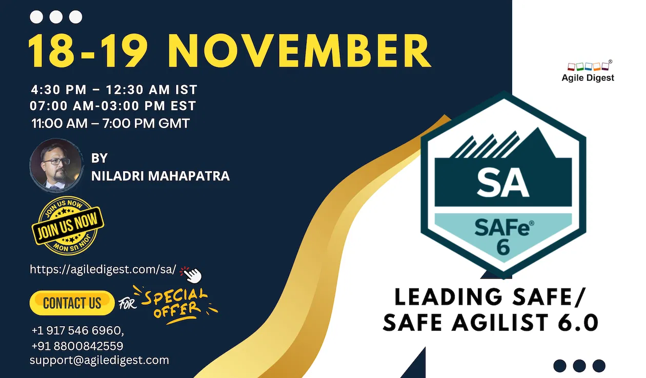 SAFE AGILIST (SA) / LEADING SAFE 6.0 - 18 -19 th NoV