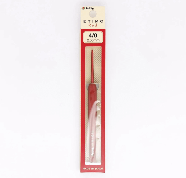 日本廣島TULIP-ETIMO Red 紅色鉤針 4/0 號 (2.5mm) 單支