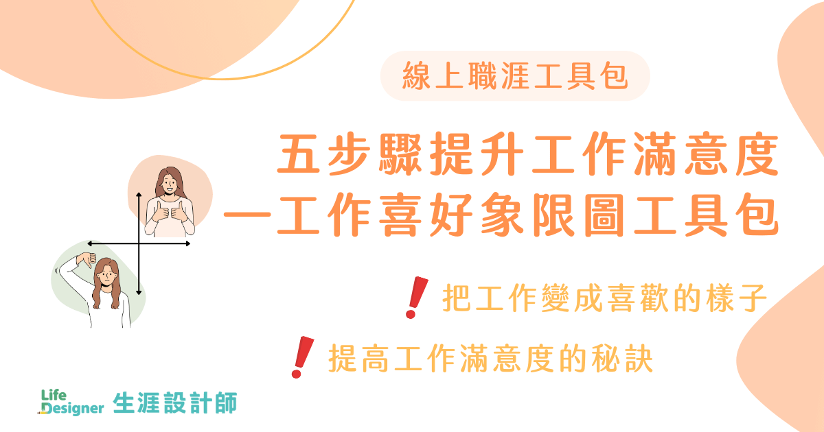 【線上職涯工具包】五步驟提升工作滿意度—工作喜好象限圖工具包