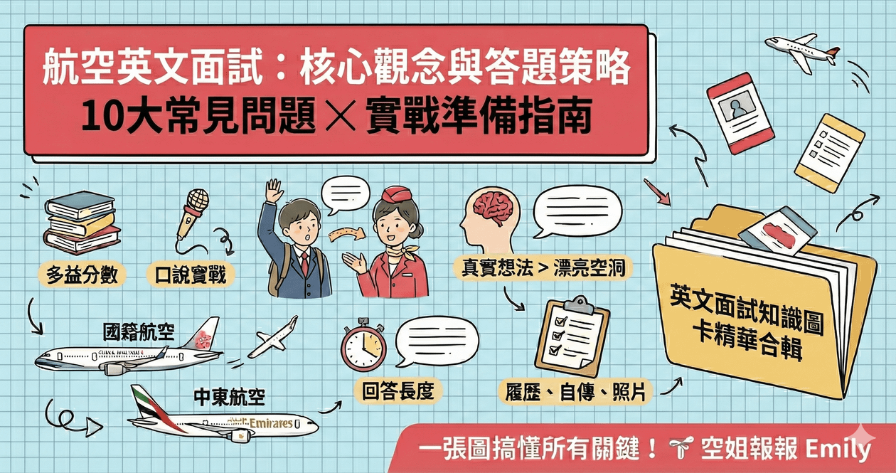 【免費下載】航空英文面試：核心觀念與答題策略 知識圖卡精華合輯