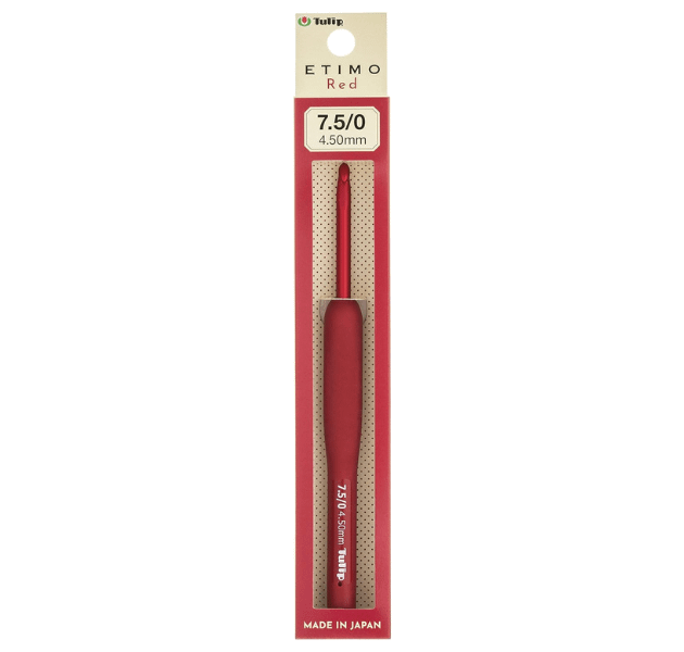 日本廣島TULIP-ETIMO Red 紅色鉤針 7.5/0 號 (4.50 mm) 單支