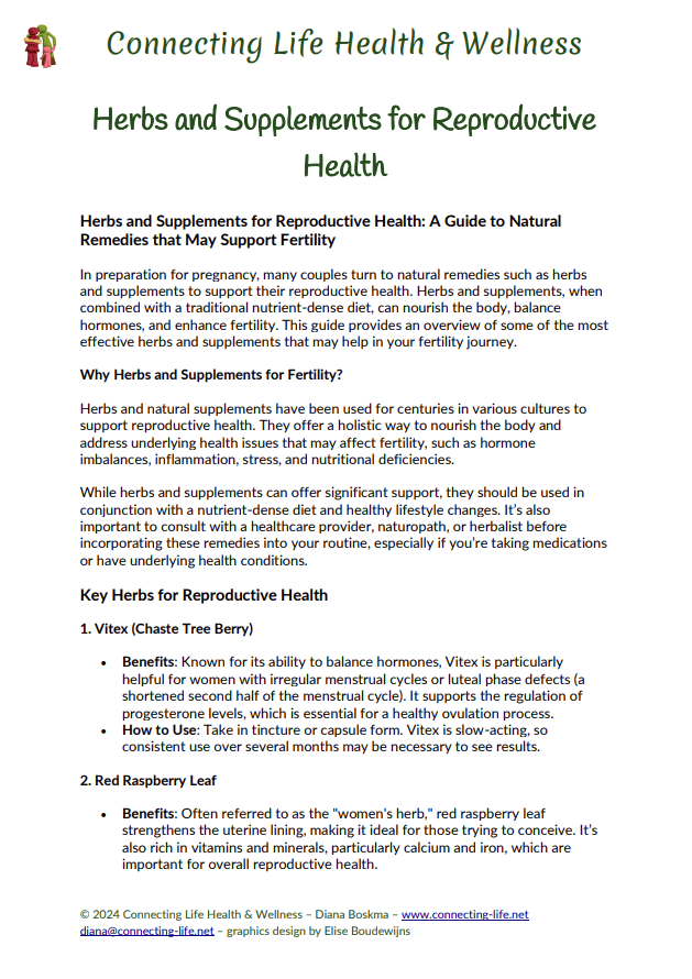Herbs and Supplements for Reproductive Health