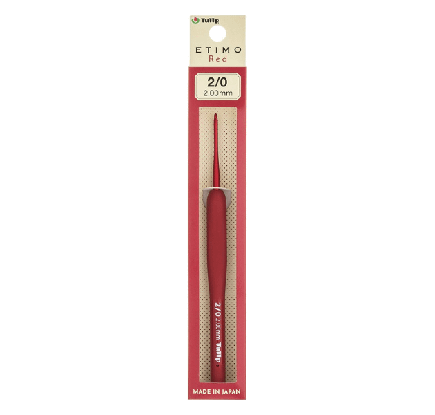 日本廣島TULIP-ETIMO Red 紅色鉤針 2/0 號 (2.0mm) 單支