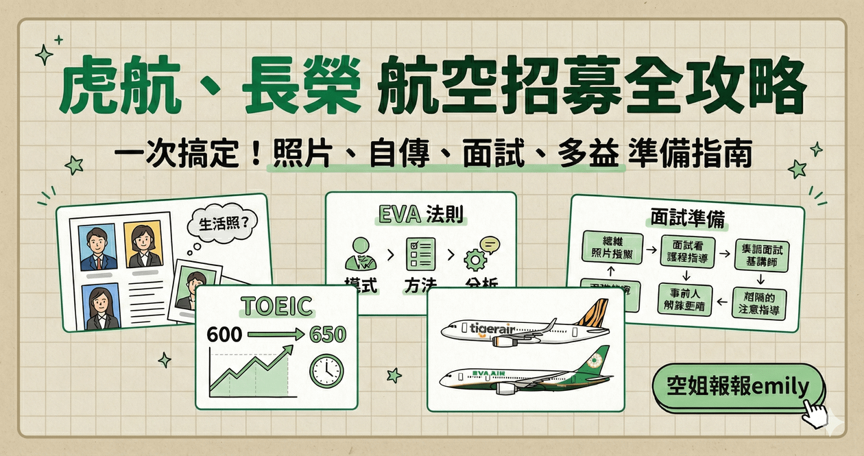 【免費下載】長榮／虎航 同步招募：報名最容易踩雷的幾件事 知識圖卡精華合輯