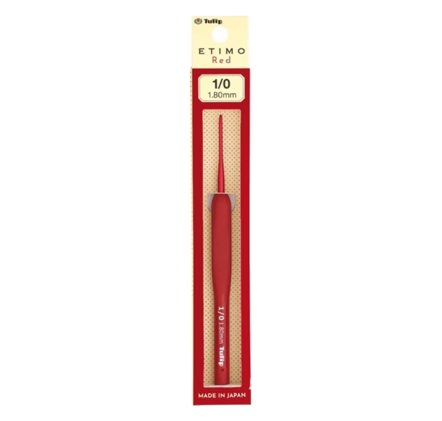 日本廣島TULIP-ETIMO Red 紅色鉤針 1/0 號 (1.0mm) 單支