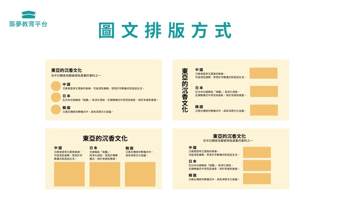 簡報設計技巧　圖文排版樣式示範