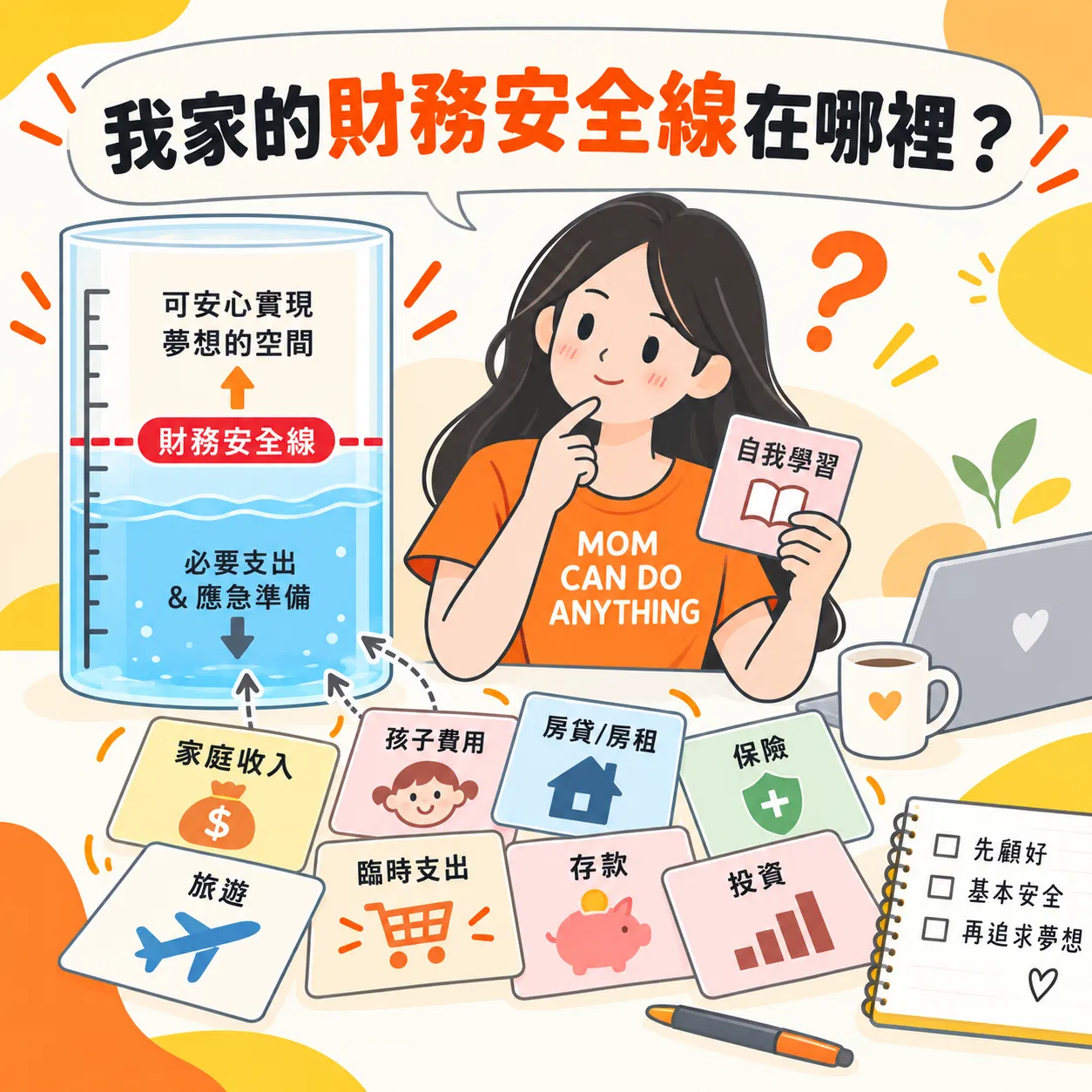 找到家庭財務安全線，分辨哪些資源該守住、哪些能實現目標