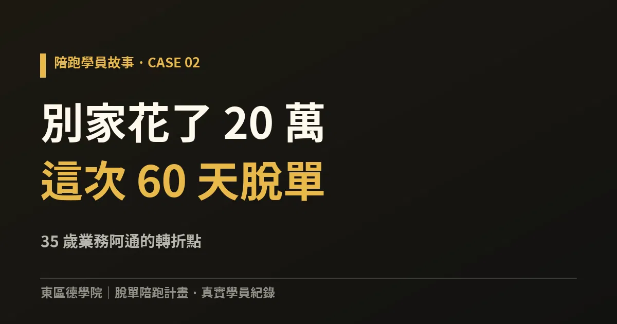 約會課程上了超過 20 萬還是卡住?35 歲業務阿通的 90 天陪跑紀錄:第二個月穩定交往