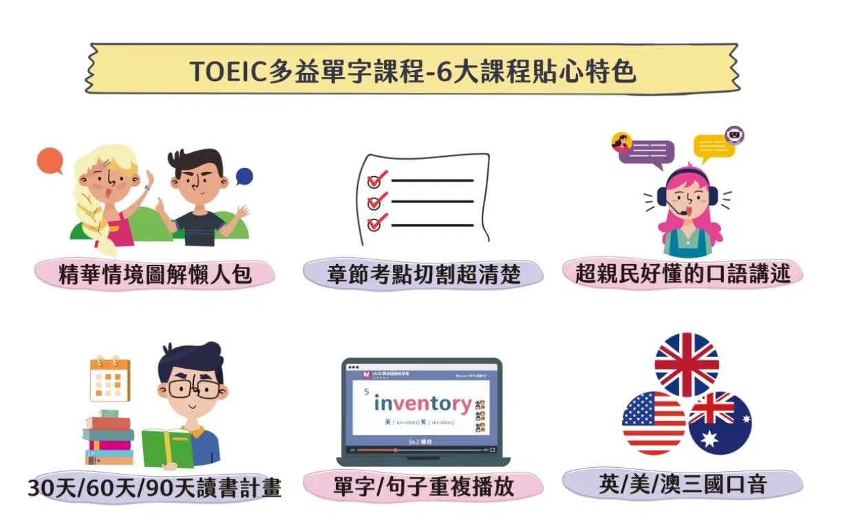 多益 TOEIC 單字課程｜6  大課程貼心特色