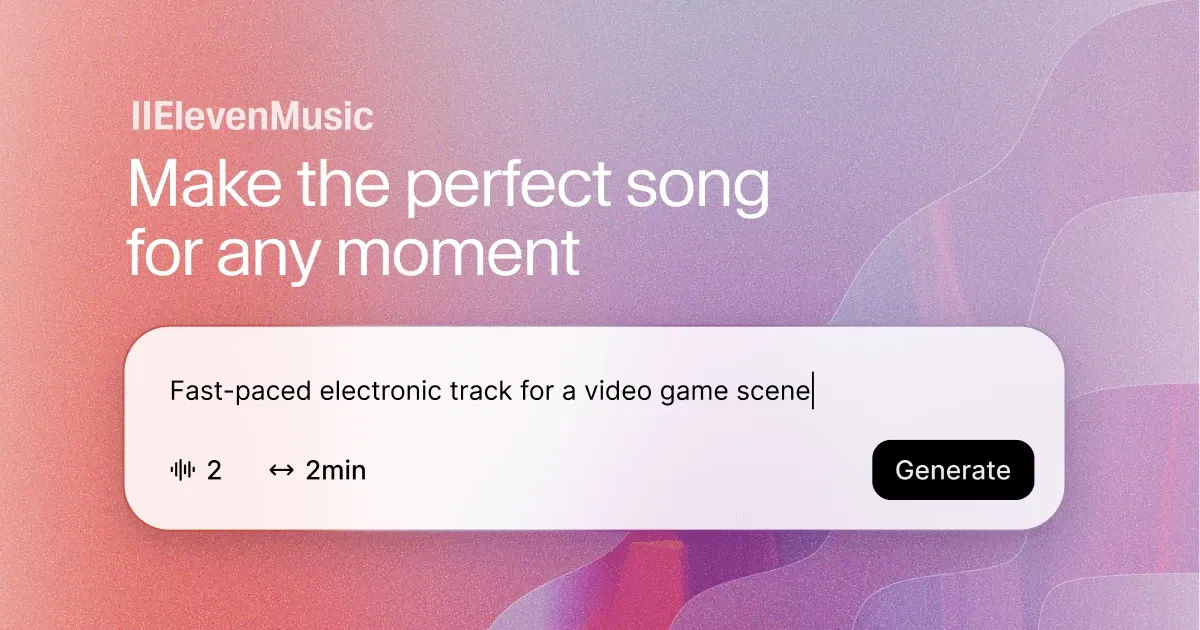 Eleven Music AI 音樂生成產品主視覺
