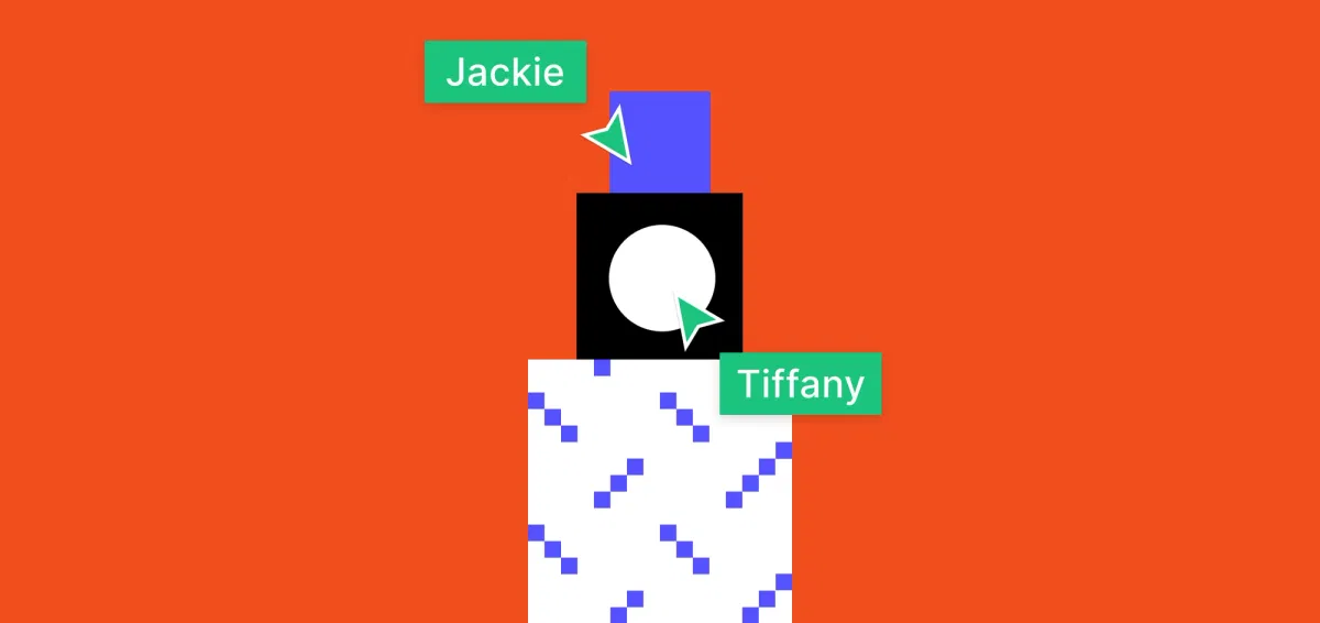 Content Reel by Microsoft:Jackie 與 Tiffany 開發的 Figma plugin 視覺,幾何方塊堆疊與作者標籤