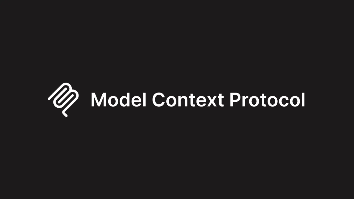 Model Context Protocol 官方品牌標誌,黑底白色 logo 與英文文字