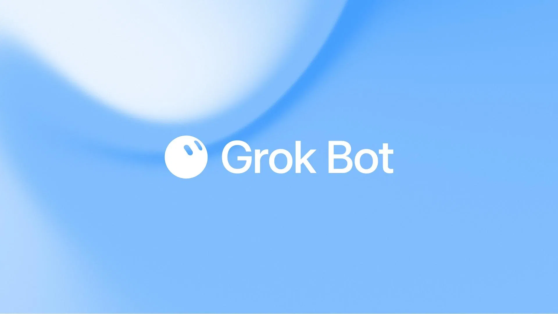 Grok Bot 官方發表主視覺：藍色漸層背景上的白色圓形 Bot 頭像與 Grok Bot 字樣