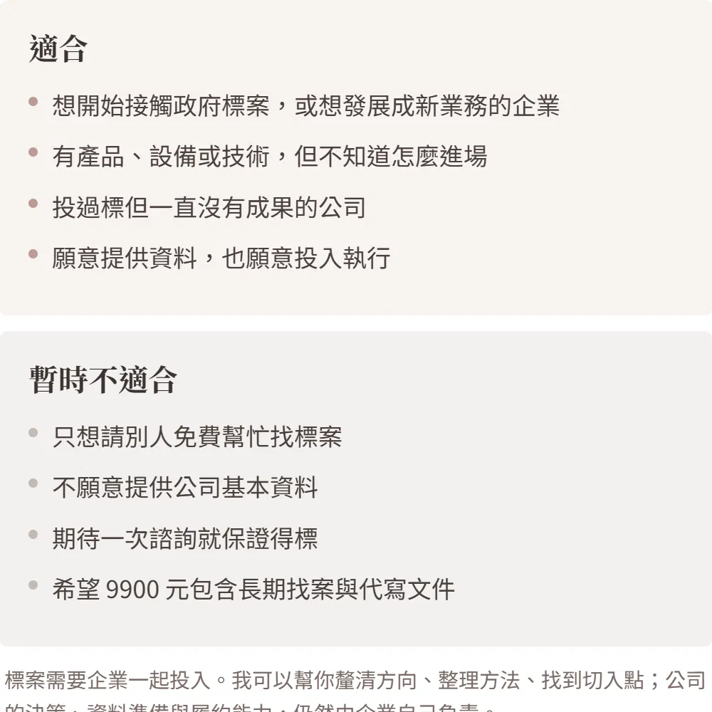 適合與暫時不適合的對象