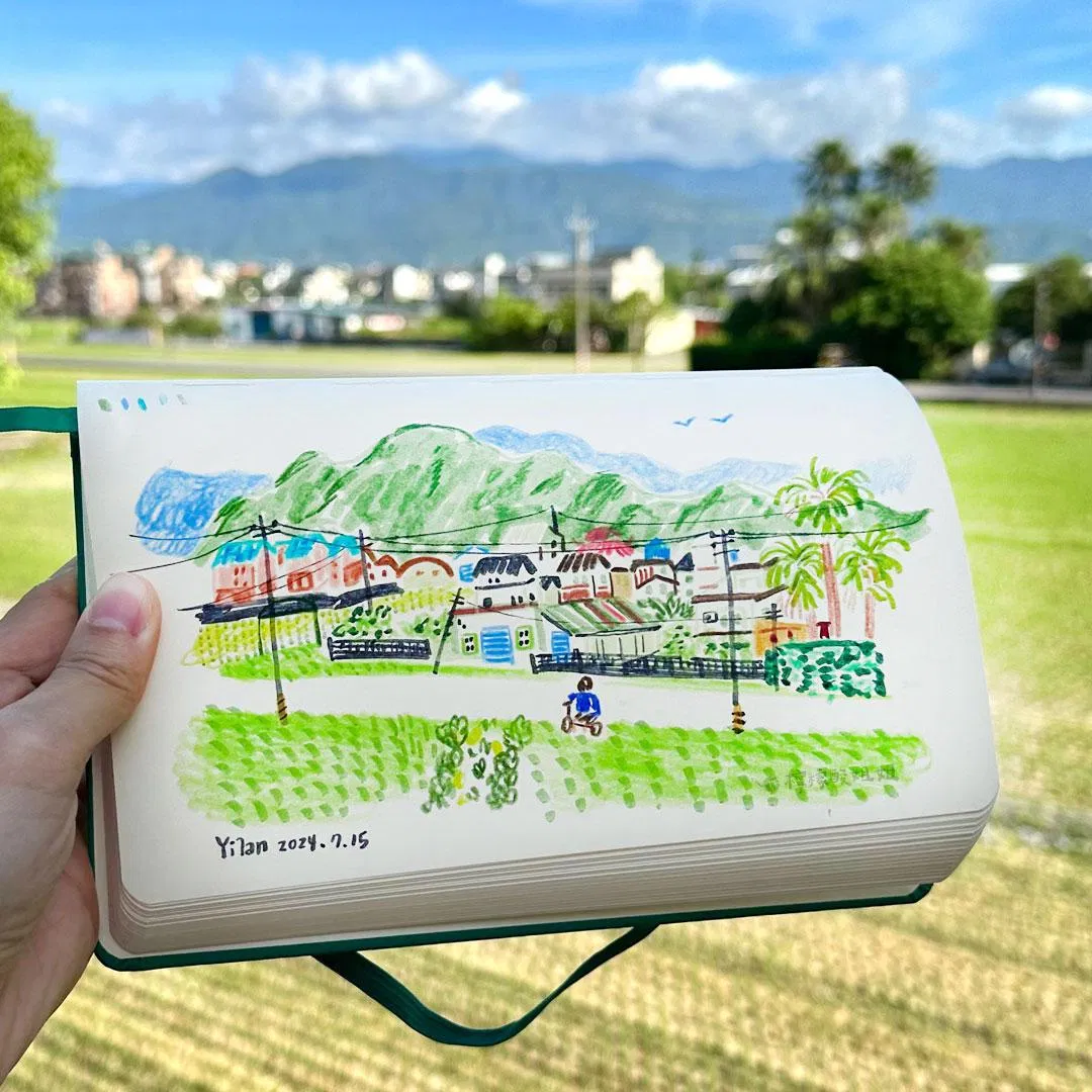 宜蘭稻田速寫