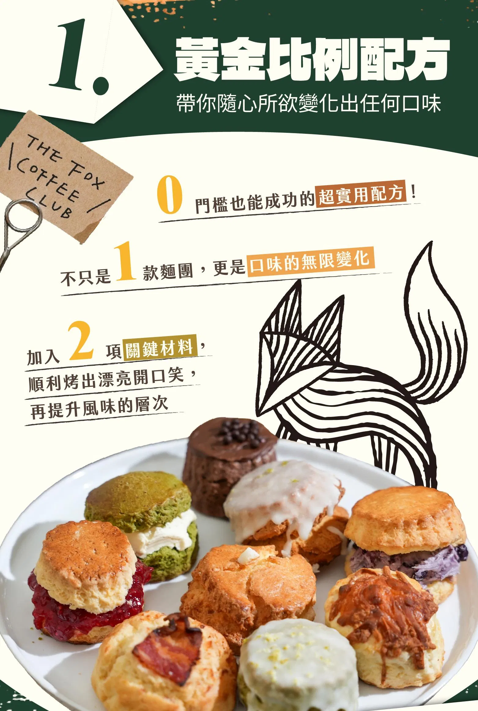 打造職人司康的關鍵1：黃金比例配方