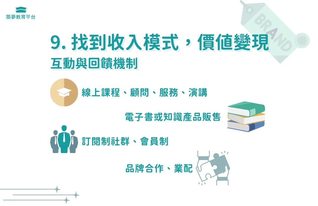 找到個人品牌收入模式，讓價值變現