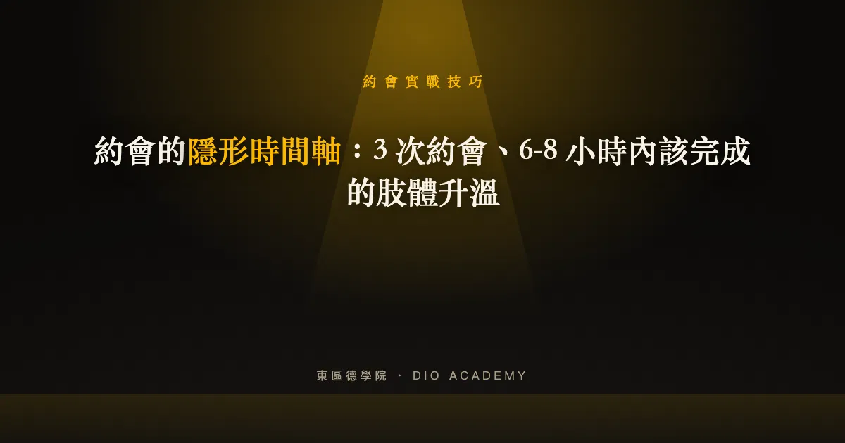 約會的隱形時間軸：3 次約會、6-8 小時內該完成的肢體升溫