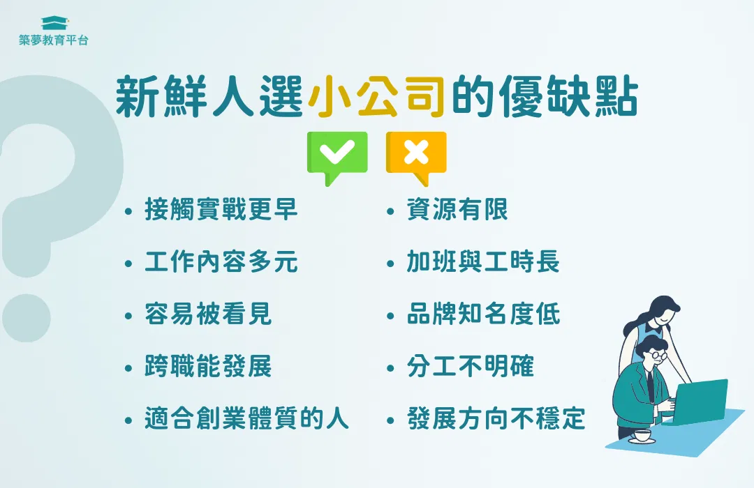 新鮮人選小公司的優缺點