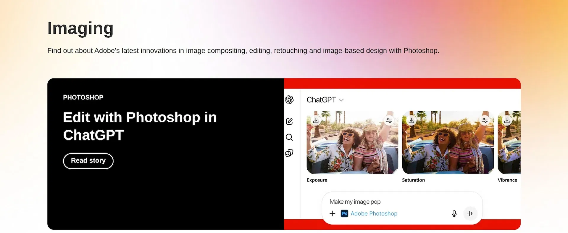 Edit with Photoshop in ChatGPT — Adobe 官方公告