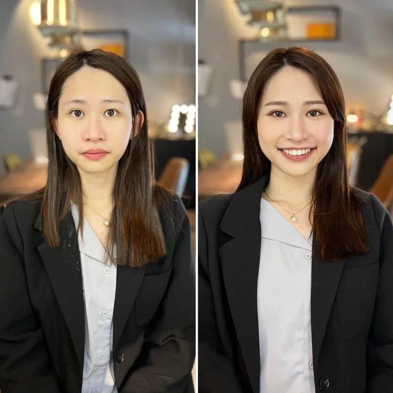 學員妝容調整前後對照,第一組