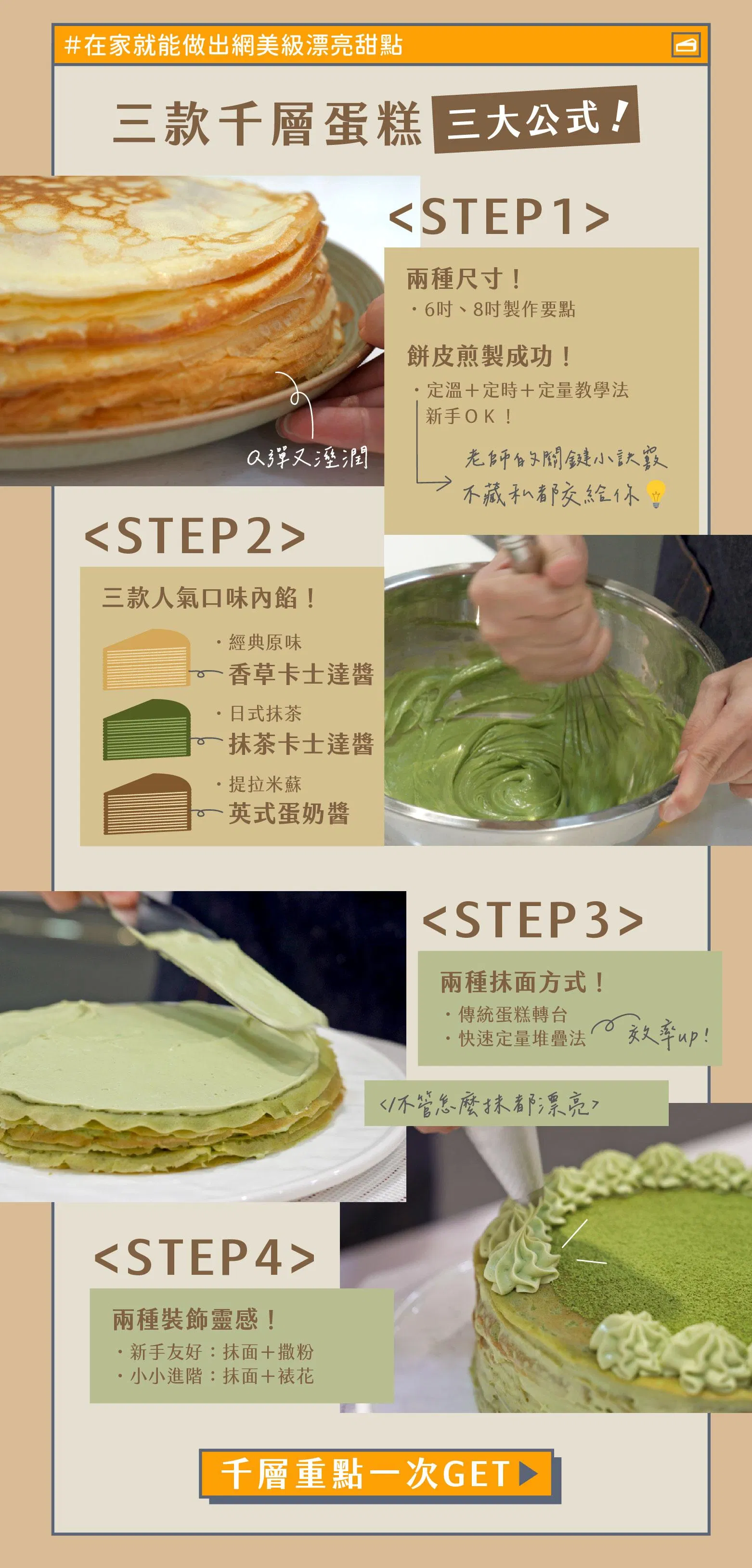 千層蛋糕製作公式