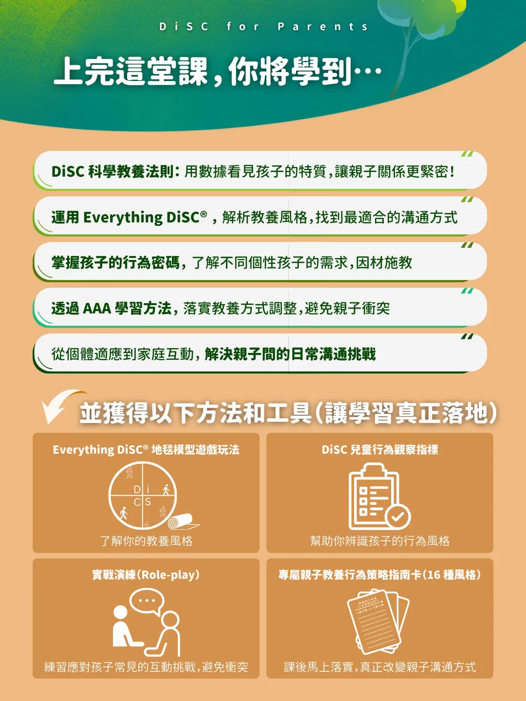 DiSC親子教養溝通課程,由 Everything DiSC 專家親自授課