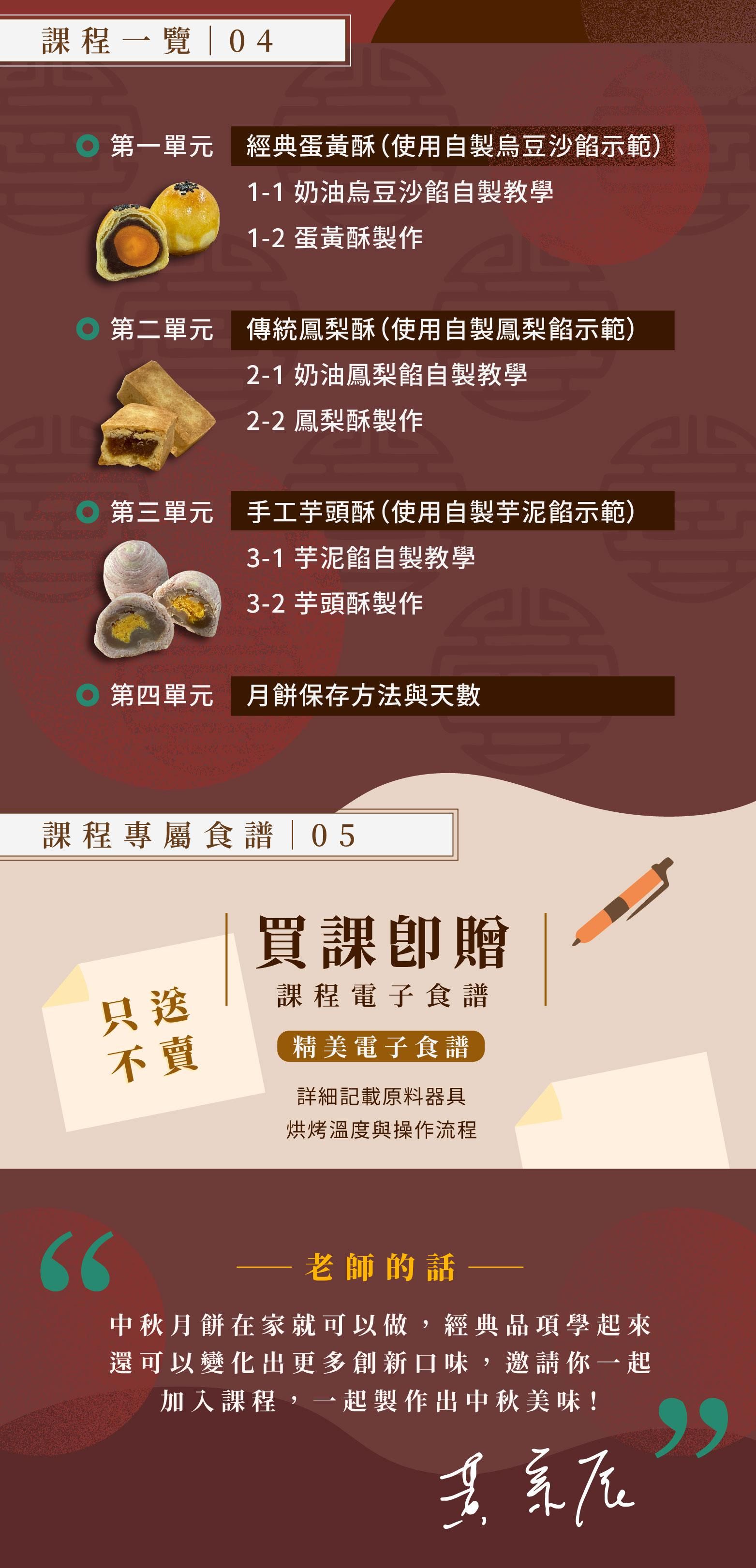 課程單元總覽專屬電子食譜