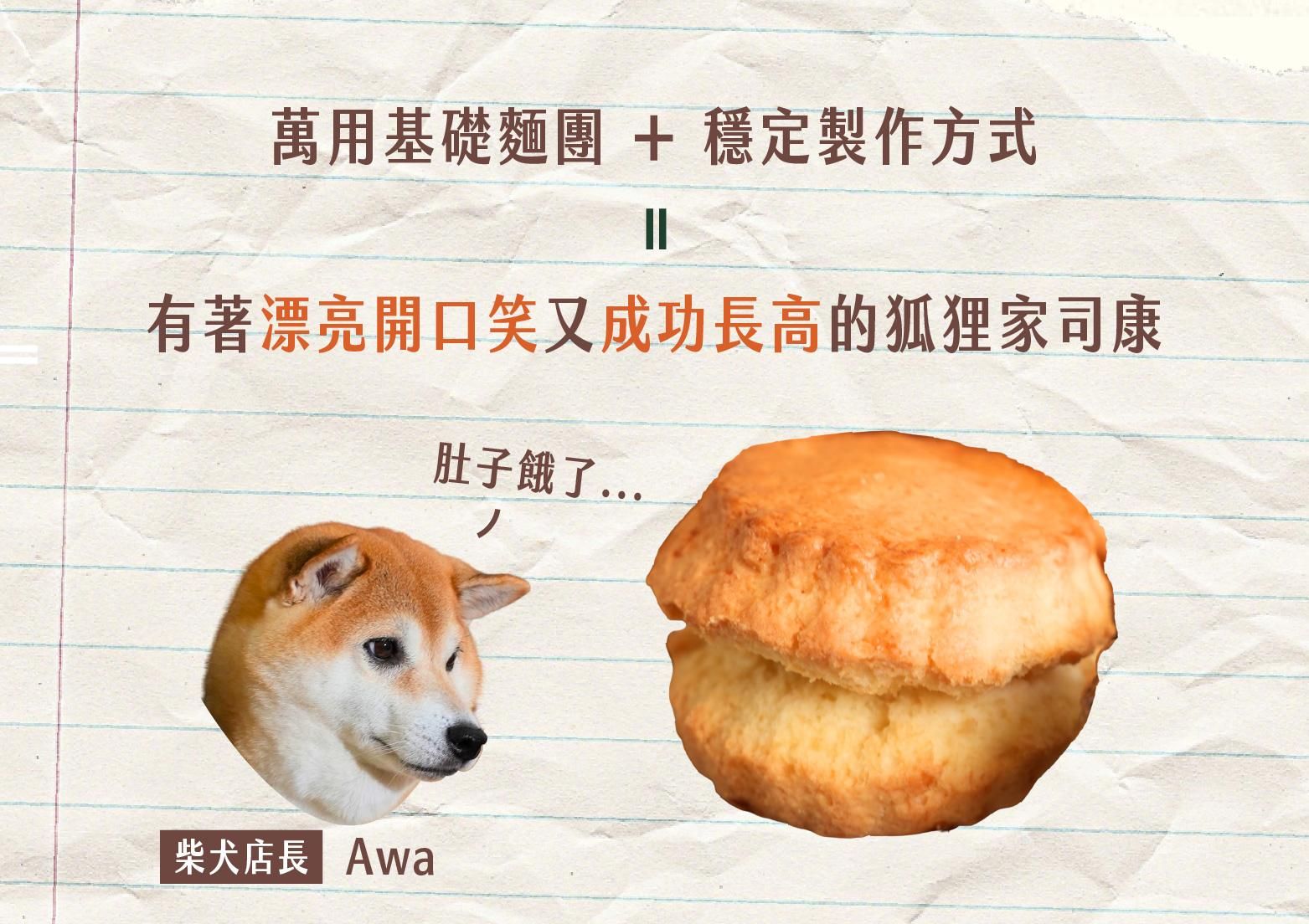 萬用基礎麵團+穩定製作方式=有著漂亮開口笑又成功長高的狐狸家司康