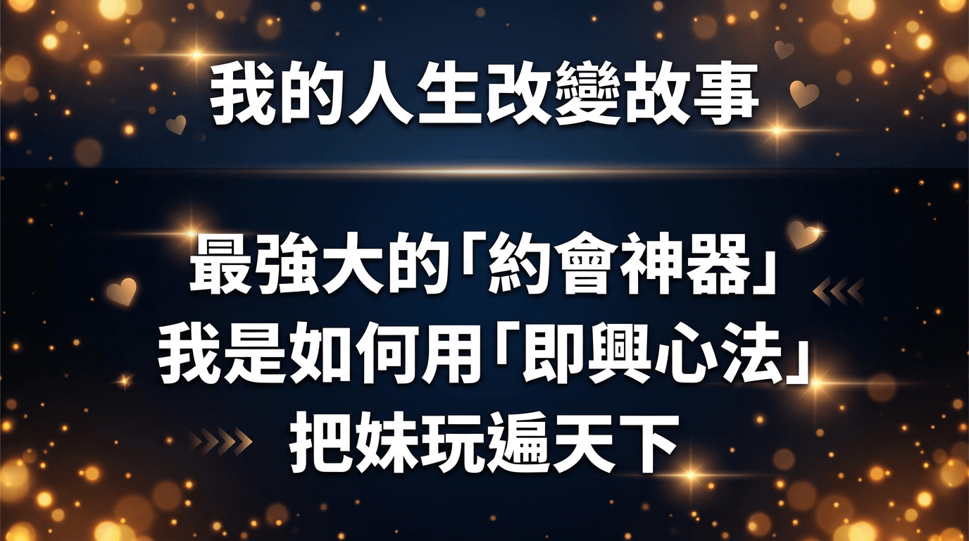 我的人生改變故事 最強大的「約會神器」我是如何用「即興心法」 把妹玩遍天下