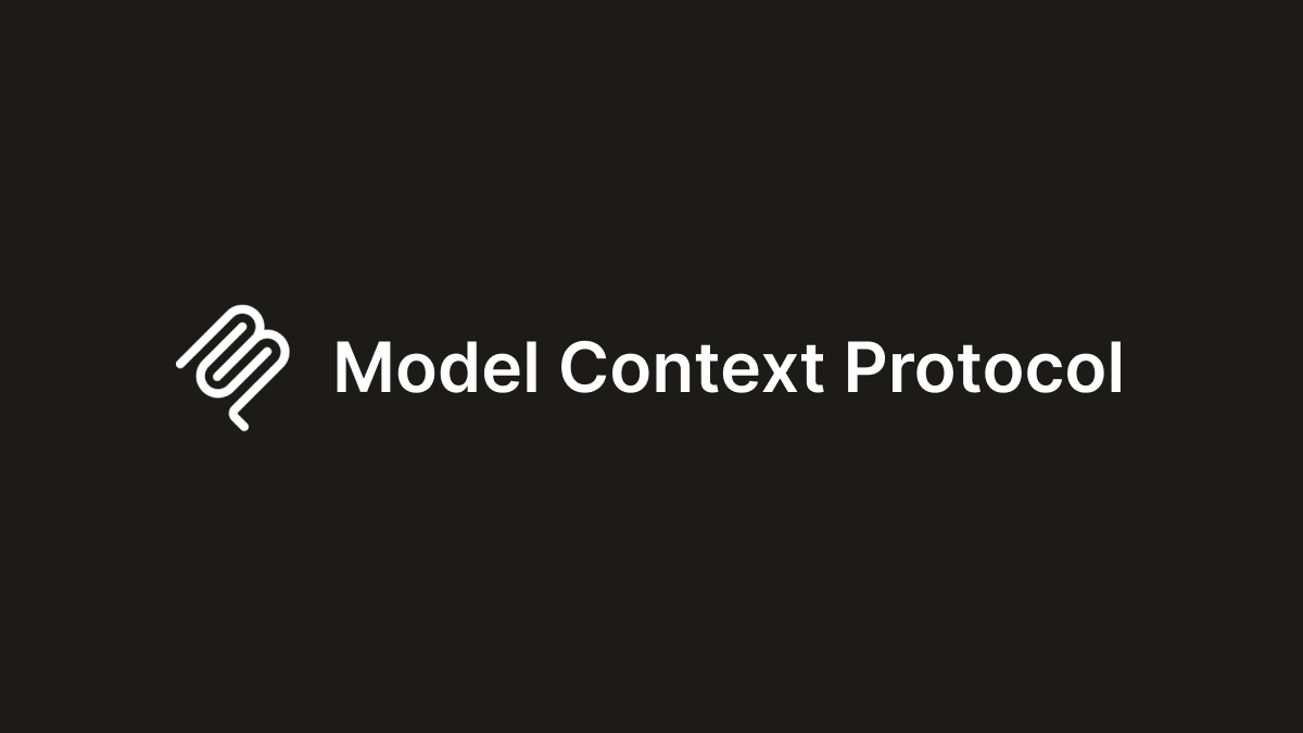 Model Context Protocol 官方品牌標誌,黑底白色 logo 與英文文字