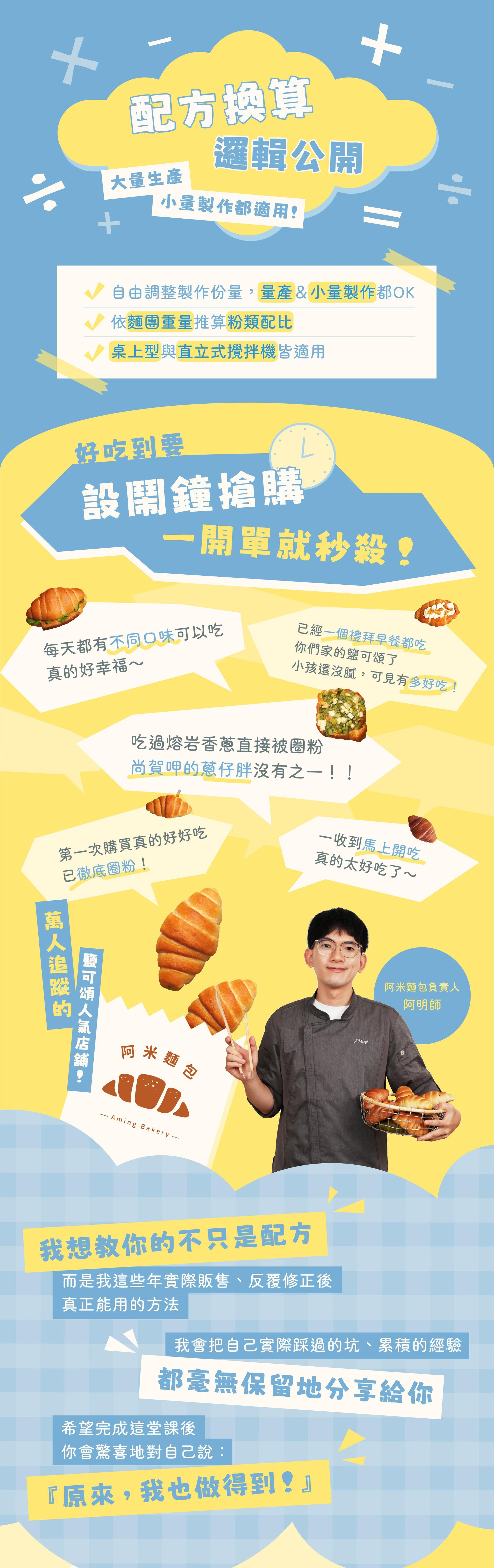 配方換算邏輯公開:大量生產、小量製作都適用。阿米麵包負責人阿明師的介紹